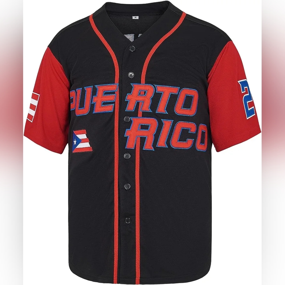 New w/ Tags Mens Roberto Clemente Puerto Rico Baseball Jersey Multiple S… - Picture 1 of 5